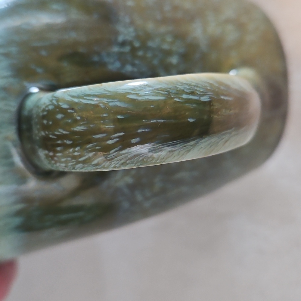 Williams Sonoma Green Cyprus Reactive Glaze Mid-Century Stoneware Mugs Set of 4 - Picture 9 of 12